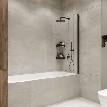 Шторка на ванну распашная TERMINUS НОТО 02 1500х700 проф.черный