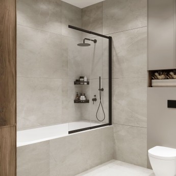 Шторка на ванну слайдер TERMINUS НОТО 01 1500х900 проф.черный