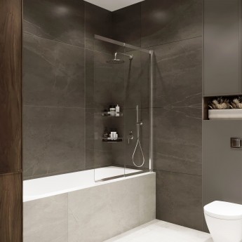 Шторка на ванну слайдер TERMINUS НОТО 01 1500х900 проф.хром